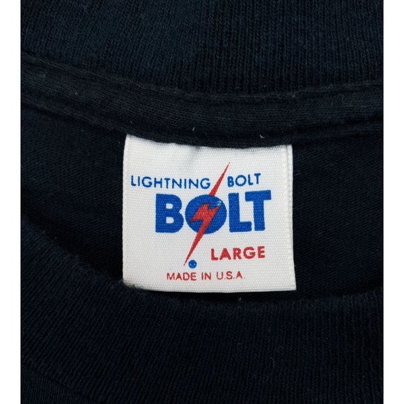 Vintage Team Lightning Bolt T-Shirt 1980s Neon Black Large Surfer Surfboard - Picture 5 of 9